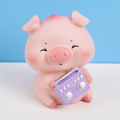 차량용 귀여운 동물 핑크 돼지 장난감 인형 피규어 미니어쳐 B